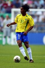 Mens Medium Brazil 2002 WorldCup Home Ronaldinho #11 Soccer Retro Vintage Jersey picture