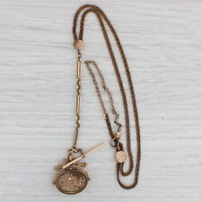 Antique Slide Necklace Fob Pendant Locket Gold Filled picture