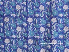 5 Yards Fabric Indian Blue Floral Hand Block Print Cotton Fabric Sewing Fabrics picture