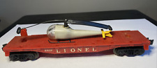 1959-60 LIONEL 6819 O Ga RED FLAT CAR W/ HELICOPTER LOAD Model TRAIN Railroad RR picture
