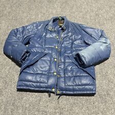 Vintage Eddie Bauer Puffer Jacket Men's Medium Blue Full Zip Down Fill FLAWS* picture