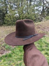 Brown Resistol 3x Beaver Vintage Cowboy Hat Hand Creased 60s picture