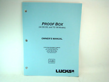 Lucks Proof Box Owners Manual Includes All SD, DD, TD '99 Models picture