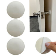 3 Pc Door Knob Stop Wall Protector Guard Shield Round White Self Adhesive Stick picture