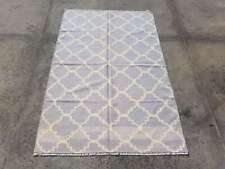 Distressed Vintage Handmade Geometric Grey Kilim Floor Rug Carpet 233x152cm picture
