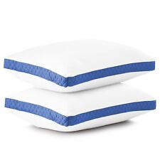 Gusseted Pillow Set of 2 Bed Pillows Neck Support Side & Back Sleepers Pillows   picture