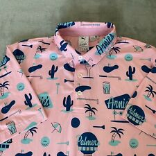 EUC Puma Arnold Palmer Cloudspun Palmer’s Place Golf Polo Shirt Mens Large Pink picture