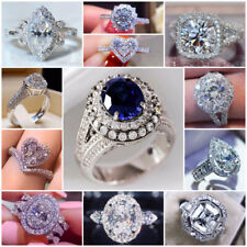 Women Cubic Zircon Ring Fashion 925 Silver Filled Party Jewelry Sz 6-10 picture