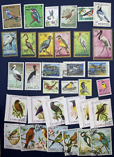 WW LOT OF 34 DIFFERENT BIRD STAMPS FROM CHINA, BURUNDI, RUSSIA, QATAR & MORE picture