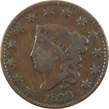 1828 Large Narrow Date Coronet Head Large Cent VG Very Good SKU:I10999 picture
