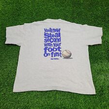 Vintage NO-FEAR Baseball Never-Steal Slogan Shirt 2XL-Short 25x27 Gray Sports picture