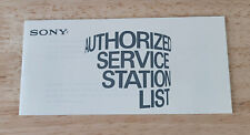 Vtg SONY AUTHORIZED SERVICE STATION LIST Booklet ©1970s picture