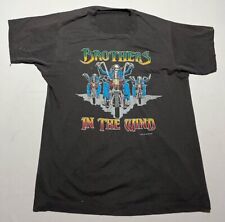 Vintage 1980s Brothers In The Wind Biker T Shirt 18x25 AG5 picture