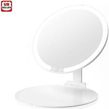 Portable Foldable LED Travel Mirror 3 Colors Rechargeable Vanity Makeup Mirror picture