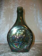Vintage 1969 Wheaton Robert E Lee Green Iridescent Glass Decanter Bottle picture