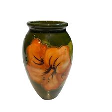 Vintage Moorcroft Pottery Coral Hibiscus Green 4