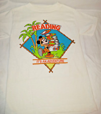 📚Vintage 80s Disney Reading Is An Adventure Mickey Mouse Tee Kids Small 6/7 📚 picture