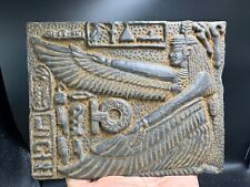 ancient Near eastern  tablet stone carved queen with wings & magical signs picture