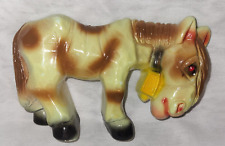 VTG chalkware Pony W/red stone eyes marked ROSEMEAD STATUARY Co. on bottom picture