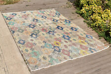 Turkish Rug 6x9 Handwoven Oushak Rug 190x282cm Natural Wool Carpet Muted Rug picture
