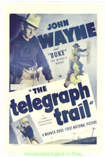 THE TELEGRAPH TRAIL MOVIE POSTER 27x41 R1939 JOHN WAYNE Linen Backed One Sheet picture