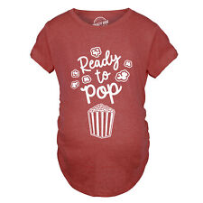 Ready To Pop Maternity T Shirt Funny Sarcastic Popcorn Joke Pregnancy Tee For picture