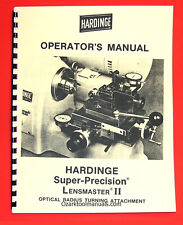 HARDINGE Lensmaster II Optical Radius Turning Attachment Operator's Manual 1029 picture