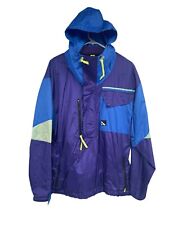 Vintage SERAC Colorblock Mens Hood Windbreaker 1/2 Zip Nylon Jacket TGF Size 40 picture