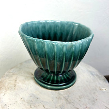 Vintage Hull Mid Century USA Indoor House Planter #45 Green Blue Oval Pottery picture