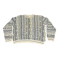 Coogi Knit Sweater Large Beige Vintage Pastel Retro Australia Made Biggie Cosby picture