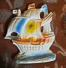  Vintage Chalkware Wall Plaques Nautical Ship Galleon  picture
