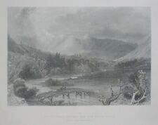 Original Antique Engraving MT WASHINGTON Crawford Notch New Hampshire Stagecoach picture