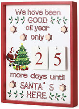 BRUBAKER Christmas Countdown Advent Calendar - Wood - White - 6 LEDs picture