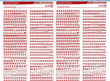 MECANORMA Dry Transfer Lettering Sheet 22.24 CLN #793 HELVETICA MEDIUM RED 6.5MM picture
