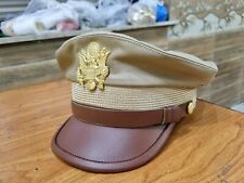WWII US Army Officer's Khaki Summer Service Visor Cap picture