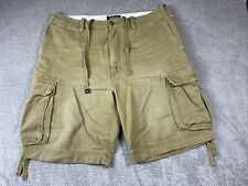 VINTAGE Abercrombie & Fitch Mens Cargo Shorts Size 36 Distressed Beige Y2K Baggy picture
