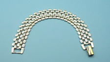 Silvertone NAPIER Vintage Panther Link Bracelet Fold Over Clasp 7.5