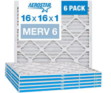 Aerostar 16x16x1 MERV 6 Pleated Air Filter, AC Furnace Air Filter, 6 Pack picture