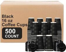 Paquete de 500 tazas de café desechables de 16 oz sin tapas, tazas desechables. picture