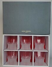 HOYA Crystal Set of 6 Rocks Old Fashioned Whiskey Cocktail Glasses Frosted Japan picture