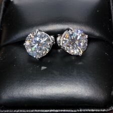 2.40ct  Moissanite Screw Back Solitaire Stud Earrings - GRA Certified D/VVS1 7mm picture