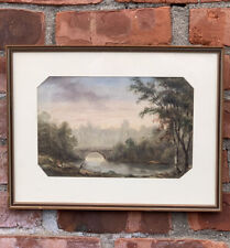 Outstanding English Watercolor Landscape With View Of Warwick Castle. Circa 1824 picture