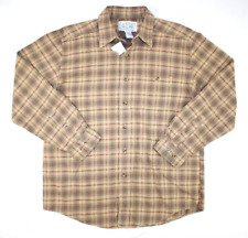 New Vintage Alaska 1959 Wilderness Gear Men's Flannel Shirt Beige Plaid M picture