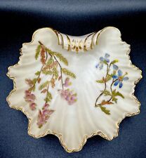 Antique  Royal Worcester 1896  Blush Ivory Color 1413  Shell Bowl Flower sprays. picture