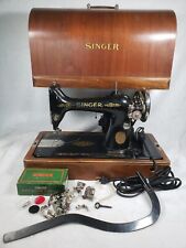 ANTIQUE 1924 Working Electric Singer Sewing Machine Model 99 Bentwood Case picture