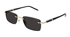 NEW Mont Blanc MB0344S-001 Gold Black Grey Sunglasses picture