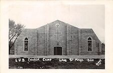 Ohio Postcard ST MARYS Real Photo RPPC c1940s E.U.B CHURCH CAMP Building picture