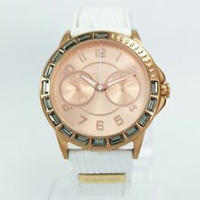 Dyrberg/Kern White Leather Rose Gold Classic Quartz Diamonds Women's Wrist Watch picture