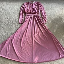 Vintage 1970's Maxi Dress Woman's Size 8 Gown Back Zip Lace Trim  picture