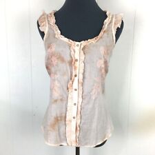 V.A.C Tank Top Women XS Pink Floral Cotton 32x24 picture